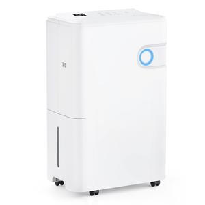 KMFurnila 80Pints Dehumidifier with Drain Hose, 5,500 Sq.Ft Dehumidifier for Basement, 5L/1.32 Gallon Tank, Energy Star Cert. 42dB, Humidity Display Ring, Humidity Remover for Home, Bedroom & Bathroom
