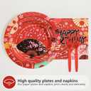 Grencian 96 Pcs Hibachi Party Decorations Folding Fans Birthday Party Supplies Japanese Cherry Blossom Tableware Set for Hibachi Japanese Summer Picnic Birthday Serves 24