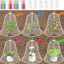 OZMI Garden Chicken Wire Cloches for Plants Protectors from Animals 16" D x 12" H 6 Pcs Rustproof Plant Cages for Outdoor Vegetable Flowers Garden Large Assemble-able Metal Cloches （White）