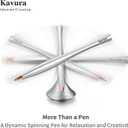 Metal Gravity Spinner Pen – Crafted with Japanese Precision, Anodized for a Sleek Metallic Finish – Relieves Stress & Sparks Creativity – Elegant Gift for Professionals and Graduates (Silver)