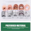 100 PCS Oil Drain Plug Crush Washer, M10 M12 M14 M16 M18 2 Material Gasket Combination Set, High Temperature Resistant Leak-Proof Seals with Storage Case, for Most Cars (Silver & Gold)