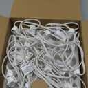 SUNSGNE 25Ft G40 LED Outdoor White String Lights with 27 White Frosted Shatterproof Globe Bulbs (2 Spare), Outdoor Hanging Lights for Room Caf Bistro Pergola Tents, 25 Pack, White Wire