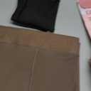 2 Pairs Women Fleece Lined Tights-Fake Translucent Leggings High Waist Pantyhose Sheer Thick Warm Tights For Women (Medium, Invisible Crotch-black+brown)