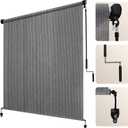 Artpuch Outdoor Roller Shade 7' W x 8' H, Gray Exterior Cordless Patio Shades Roll Up Blinds with Spliced Pole Design, (2 Poles, One-Piece Fabric), 84"W x 96"H