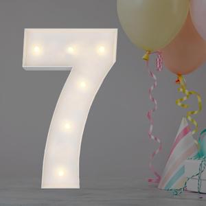 2FT Marquee Light Up Number, Mosaic Balloons & Cardboard Numbers for 17th & 70th Birthday Parties & Anniversary Decor