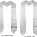GraduatePro Plain Graduation Stole for Unisex Adults Sash 60"/72" Long 16 Colors (White)