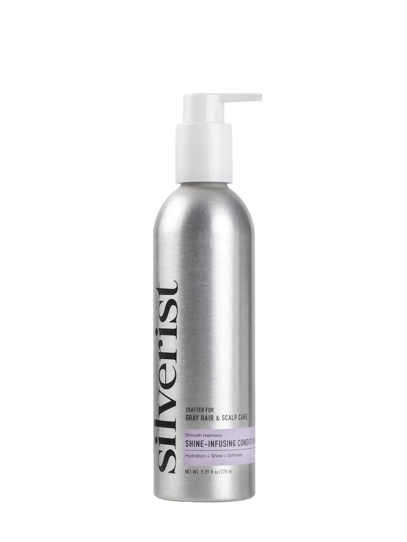 Smooth Harmony Shine Infusing Conditioner for Gray, Silver & White Hair, Silicone-Free Shine-Infusing Formula with Hyaluronic Acid & Rice Protein for Frizz Control & Hydration, 9.29 oz