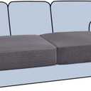 H.VERSAILTEX Stretch 2 Piece T Cushion Sofa Slipcovers Individually Sofa Cushion Covers for 2 Cushion Couch Sofa Seat Cushion Covers with Elastic Bands Featuring Thicker Jacquard Fabric, Grey