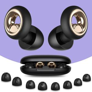 Ear Plugs for Sleeping, 50dB Silicone Ear Plugs for Noise Cancelling, Earplugs for Snoring, Concert & Shooting with 8 Eartips, Silicone Hearing Protection for Work, Travel(Dark Grey)