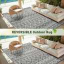 MontVoo Outdoor Rug Carpet Waterproof 9x12 Outdoor Patio Rug Mat Reverisble Plastic Straw Outdoor Rug for RV Camping Picnic Beach Balcony Boho Grey Large