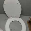 Bemis Ashland Modern Wood Toilet Seat with Decorative Edge, Slow Close, Secure Hinges, Made in USA, Round, White