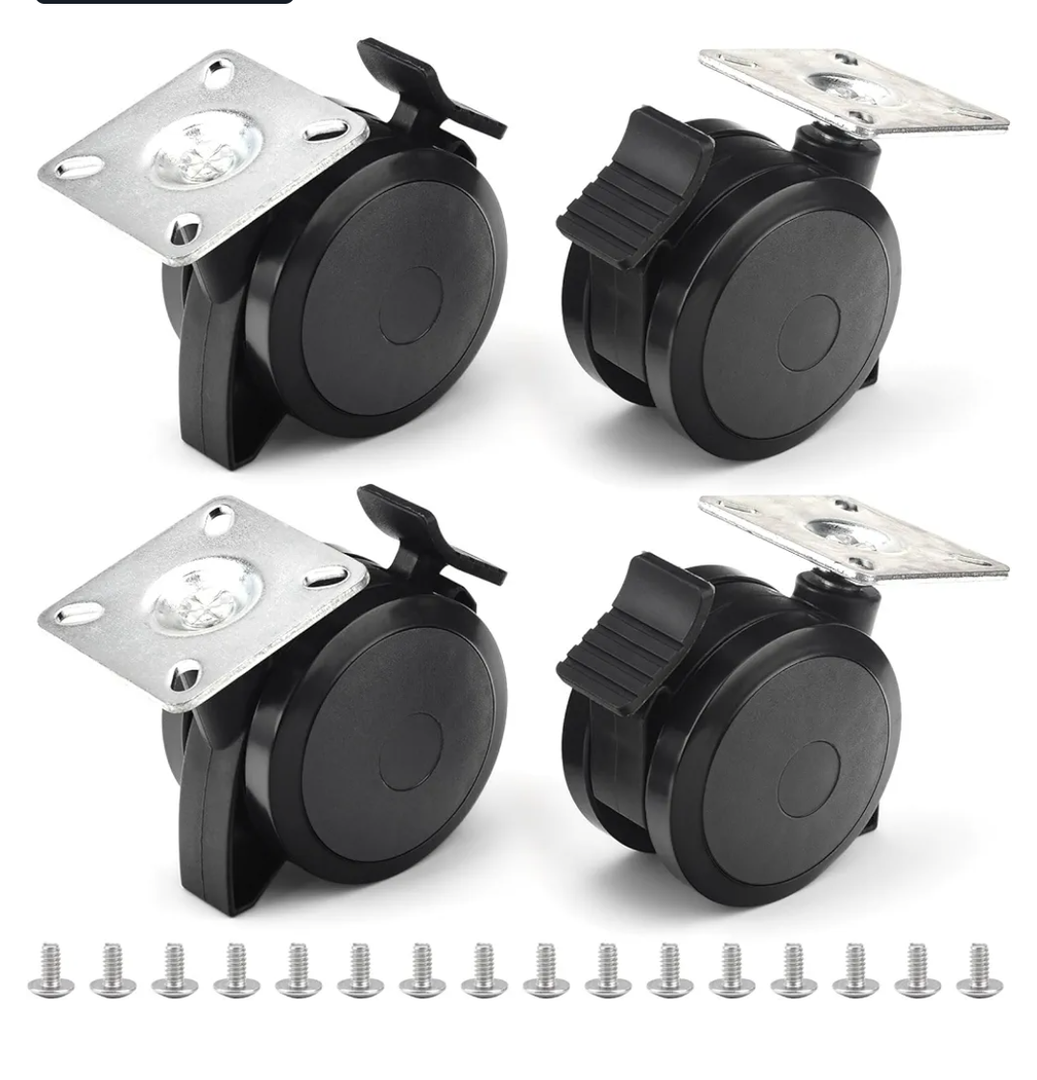 4 Pack 69828 69827 Locking Caster Compatible with Weber Spirit 200/300 Series Gas Grills (2013 and Newer) with Up Front Controls for Weber Grill Replacement Parts - Wheel Locking Mechanism