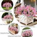20 Bundles Artificial Flowers for Outdoors, UV Resistant Fake Flowers with Plastic Plants, Faux Silk Flower for Outdoors Planter, Fake Realistic Plant Outside Window Boxes Patio Decor-Pink