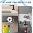 Yofidra Soap Dispenser for Kitchen Sink: Built in Sink Soap Dispenser Pump, Brushed Nickel Stainless Steel Sink Soap Dispenser with 47 Tube Kit Fit for Kitchen Bathroom in Counter (Black)