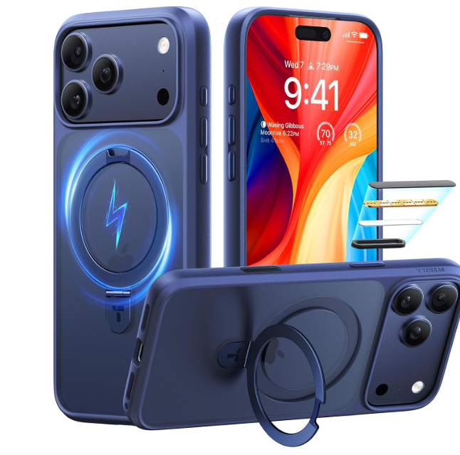 TORRAS for iPhone 17 Pro Case, Camera Control, Fit for MagSafe, MilitaryGrade Protection, Magnetic Slim Translucent AntiFingerprint Phone Case for iPhone 17 Pro 6.3", Deep Blue