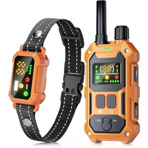 BLACKDOG Dog Training Collar, 4200ft Armor-Proof Dog Shock Collar with Remote, IP67 Waterproof Dog E Collar with 4 Training Modes & Night Vision Dual-Light for All Breeds 5-150lbs (Orange)