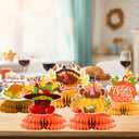 2 x 9 Pieces Fall Party Decorations,Thanksgiving Honeycomb Centerpiece Set with 3D Double-Sided Thanksgiving Table Decoration for Autumn Theme Birthday Party Supplies