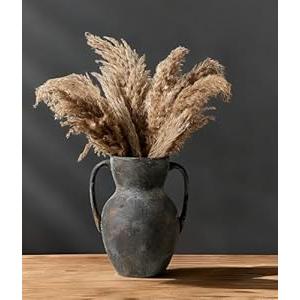 Emotionally Grounded Vase, Vaseking Large Ceramic Rustic Vase with 4 Handles, 10.83 inch Minimalist Decorative Farmhouse Vases for Home Decor, Living Room, Enterway, Table Decoration, Black Bronze