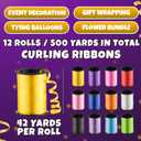 12-Rolls Curling Ribbon for Gift Wrapping - 3/16in x 125 Feet Per Roll - Curling Balloon String Ribbon Set for Presents, Bows, DIY Arts & Crafts, Wedding, Happy Birthday Decorations, Assorted Colors