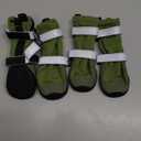 Spark Paws Dog Shoes, Waterproof Dog Boots for Medium to Large Dogs, Non Slip, Breathable Dog Booties and Paw Protectors - 4PCS Doggie Hiking Boots with Reflective Straps - Green, Size 3