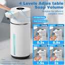 Touchless Automatic Soap Dispenser for Kitchen and Bathroom, Liquid Hand Soap Dispenser, Water-Resistant and Rechargeable, 14.2oz/420ml Intelligent Digital Display4-Level Adjustable,Modern (White)