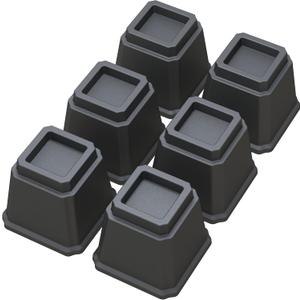 Bed Risers Heavy Duty 5 Inches Bed Elevators, Set of 6 Lifts Up 3,000 lbs Furniture Riser for Sofa and Table, Black
