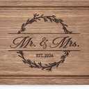 Craftique Wedding Gifts for Couples 2026, Bridal Shower Gifts- Walnut Wood Cutting Board Engraved with Mr. and Mrs. EST. 2026- Mr and Mrs/Wedding/Engagement Gift for Newlyweds Bride and Groom