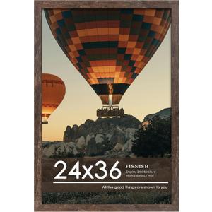 24x36 Poster Frame Rustic Brown, Poster Frames 24 x 36 inches or 24x36 Picture Frames with HD Plexiglass Durable and Scratch-proof for Horizontal or Vertical Wall Mounting, 1 Pack