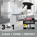 Weiman Stainless Steel Cleaner & Polish Kit, 3 Piece - Spray, Wipes & Cloth, Anti-Fingerprint, Removes Grease, Water Spots, Streaks & Residue, Polishing Cleaner Safe for Appliances, Sinks & Grills