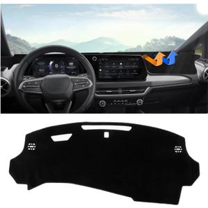 Autorder Dashboard Cover Mat for Chevy Chevrolet Equinox EV 2024 2025 2026 Accessories Dash Cover Upgrade Velvet Dash Mat Sunshade Glare UV Rays Protector