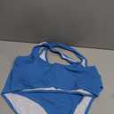 DaiLiWei High Waisted for Women Ribbed 2 Piece Bathing Suit Modest Full Coverage Bikini Sets Sporty Cute Swim Suits for Teens Blue Size L