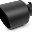 A-KARCK Exhaust Tip 5" Inlet to 10" Outlet, 15" Overall Length Black Coating Bolt On Exhaust Tailpipe Tip Protect Tailpipe