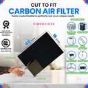 Cut to Fit Activated Carbon Filter Sheet 16 x 48 - Activated Carbon Air Filter for Air Purifiers Window AC Air Vent And More - Charcoal Filters Remove Odors & Freshens the Air (2-Pack)