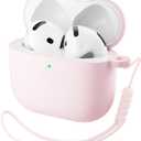 ORNARTO for AirPods 4 Case, Soft Silicone Full Protective Cover with LED Visible, Compatible with AirPods 4th Generation 2024 - Starlight (Starlight)