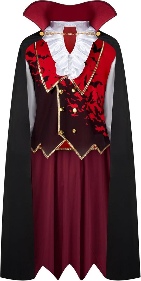 Spooktacular Creations Halloween Men Vampire Costume, Adult Vampire Cloak and Accessories,Halloween Costume (Large)