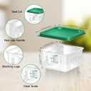 6 pcs 2qt Food Storage Containers with Lid, Square Clear Commercial Storage Containers with Handle and Scale for Food Storage in Home Kitchen & Dining (Green)