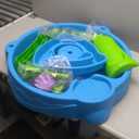 Step2 Summer Showers Splash Tower Water Table for Kids, Outdoor Kids Water Sensory Table, Ages 1.5+ Years Old, 8 Piece Water Toy Accessories, Blue & Green