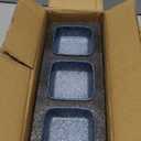 Chip and Dip Serving Set, Ceramic Dipping Sauce Bowls with Wooden Tray, 3.5 inch Side Dishes Set of 3 for Entertaining, Party, Buffets, Appetizers, Snacks and Sushi, Blue