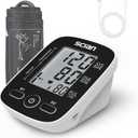 Scian Blood Pressure Monitor Upper Arm for Home Use, Automatic Blood Pressure Arm Cuff with Large Cuff 8.7"-16.5", Large LCD Display, 2 User 180 Memory, USB Cable (Black With Large Cuff)