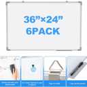 Tinlade 6 Pack Magnetic Dry Erase Whiteboard Message Presentation White Board White Board Dry Erase Aluminum Frame Hanging Whiteboard for Home Office(36 x 24 Inches)