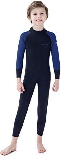 Dark Lightning 3/2mm Kids Wetsuit for Boys and Girls, Neoprene Thermal Swimsuit, Toddler/Junior/Youth One Piece Wet Suits for Scuba Diving, XL