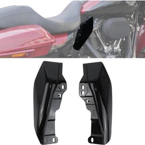 Mid Frame Air Deflector for Harley Touring,Heat Shields Mid-Frame Air Deflector Compatible for Harley Street Glide Road Glide Road King Electra Glide 2009-2023 Accessories (Vivid Black)