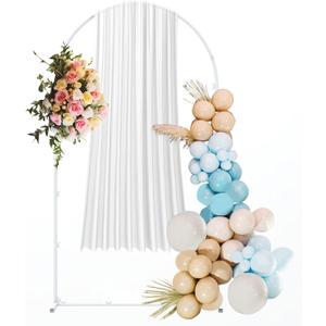 Metal Wedding Arch Backdrop Stand, 6.8FT Balloon Arched Frame Stand with Base, Wedding Arches for Ceremony, Arches for Backdrop,Wedding Arch for Birthday Party Celebration for Indoor and Outdoor,White