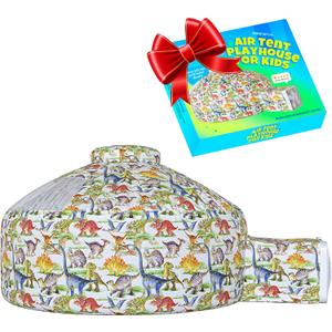 Skywin Air Tent for Kids (77 x 50) Builds in 30 Sec, Toddler Tents Indoor for Imaginative Play, Spacious Kids Forts Indoor Playhouse for Boys & Girls Ages 3-14 (Fan Not Incl) (Dino Dome Dig)
