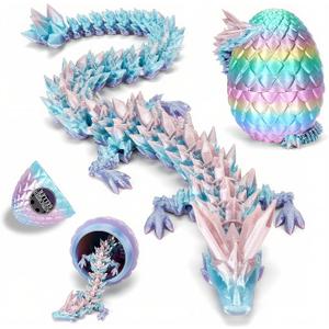 12 in 3D Printed Dragon Egg, Easter Mystery Crystal Dragon Egg Fidget Toys Surprise, Mythical Dragon Eggs with Dragon Inside, Easter Basket Stuffers Filled Easter Eggs for Kids (Rainbow Color)