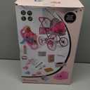 deAO Baby Doll Stroller Set Baby Doll Accessories Playset Pretend Play Toys with 12" Baby Doll,Foldable Stroller,2 Sets Doll Clothes High Chair Christmas Birthday Gift for Toddler Girls 3-7