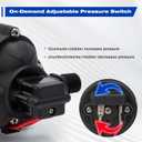 12 Volt Sprayer Pump, Soft Wash Pump, 2.5GPM 60PSI, 8 Amps, Chemical and Corrosion Resistant, Compatible with Roundup, Pressure Switch and Self-Priming for Agricultural Spraying