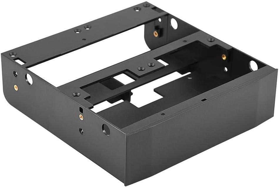 5.25'' to 3.5''/ 2.5'' Bay Adapter 5.25" FloppyDrive to Dual 2.5 x 3.5 HDD/SSD Bay Cover Computer Mounting Bracket Kit Supports 7mm 15mm 2.5-inch HDD for PC.