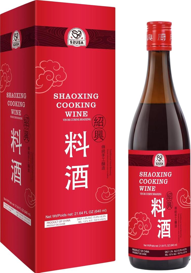 52USA Shaoxing Cooking Wine 21.64 Fl Oz, Missing Secret Ingredient Chinese Cooking Wine, Shaoxing Wine
