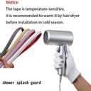 39in-Shower Threshold Water Dam,Shower Water Guard,Flexible Waterproof Splash,Self-Adhesive-Easy Install,for Use in Thresholds of Bathrooms and Kitchens Countertop Bedrooms(Transparent)